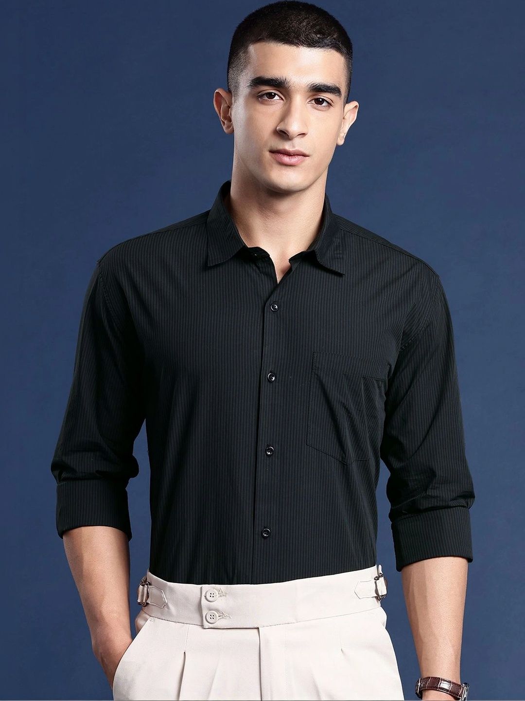 THE BEETEL HOUSE Men Slim Fit Striped Casual Shirt-picture-31
