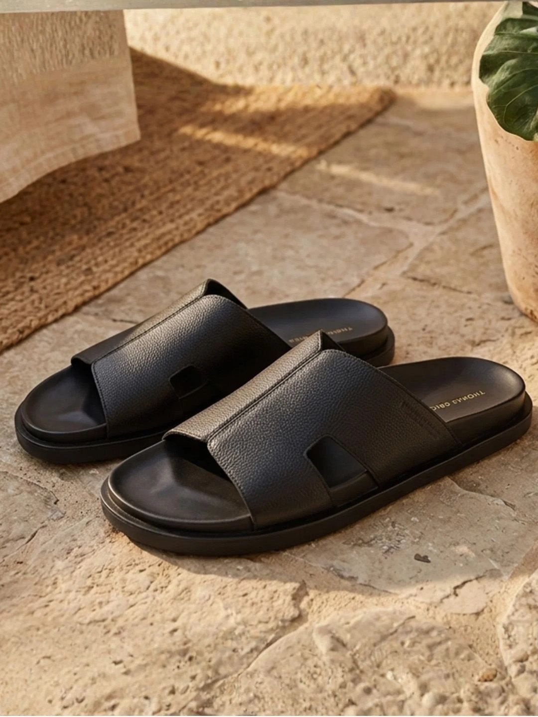 THOMAS CRICK Men Leather Comfort Sandals deal from myntra