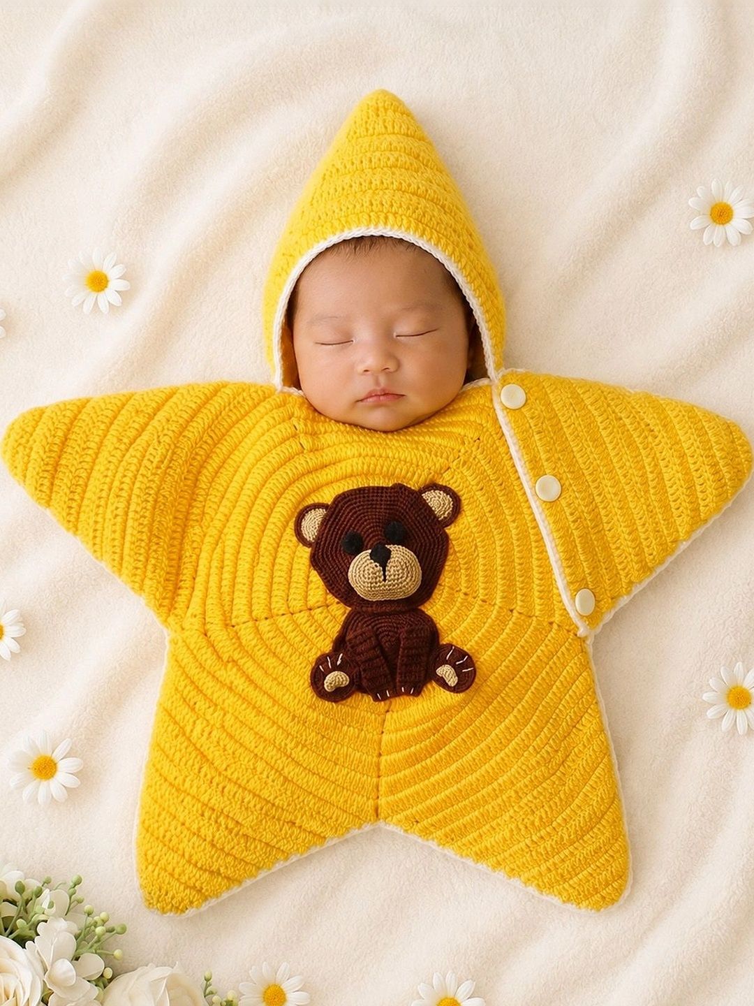 Woonie Infants Star Shaped Bear Applique Photoshoot Props-picture-12
