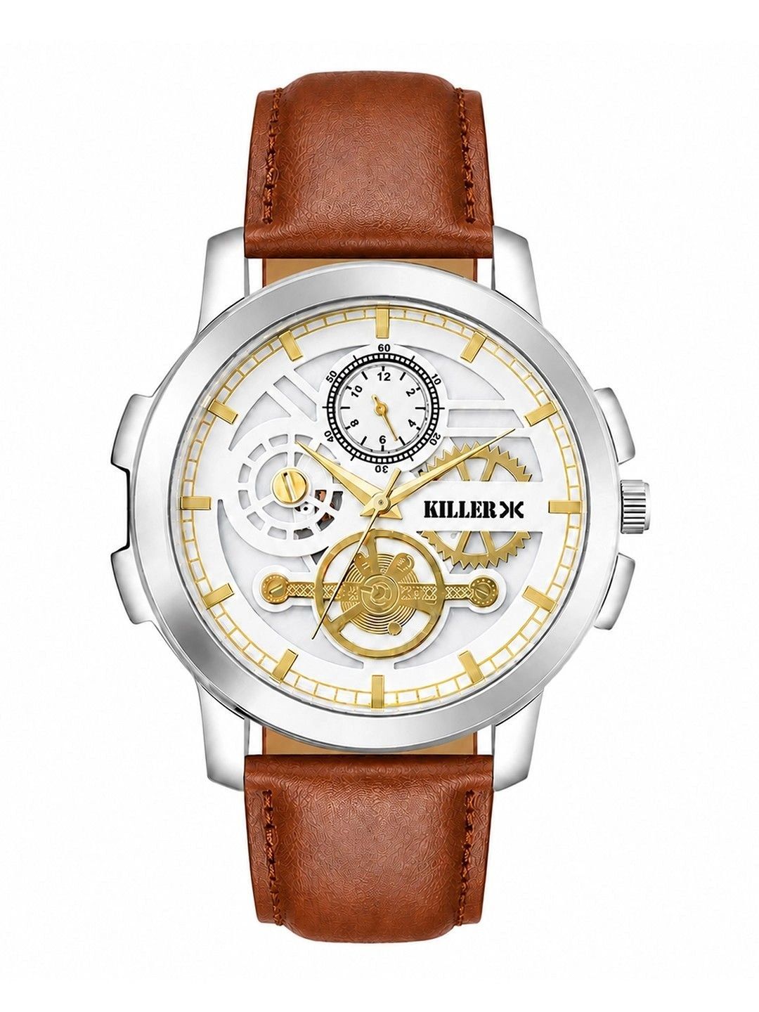 Killer Men Skeleton Dial & Straps Analogue Watch RNBO-9028-WHT-BRWN-picture-49
