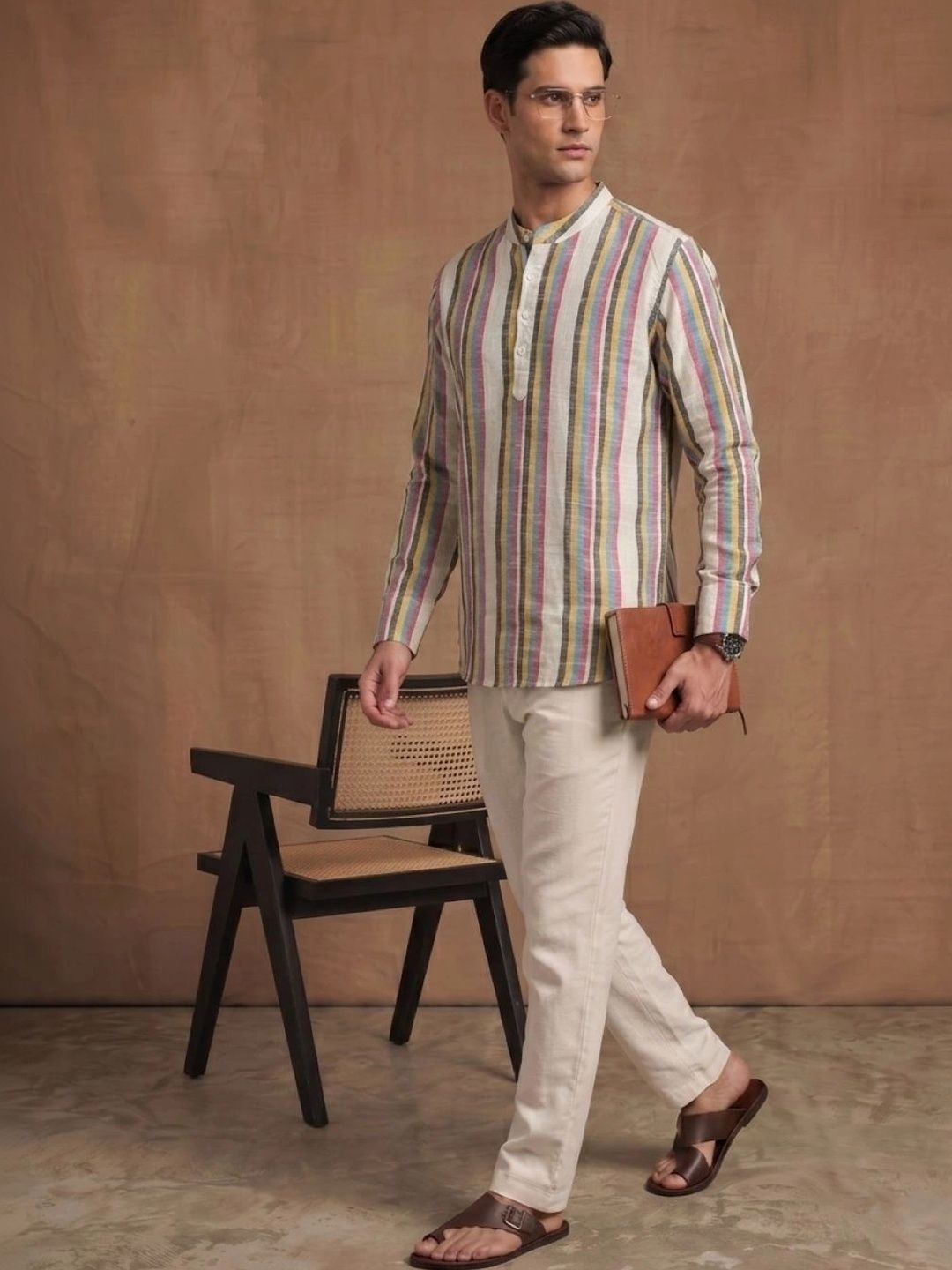 Anouk Rustic Men Striped Kurta-picture-0