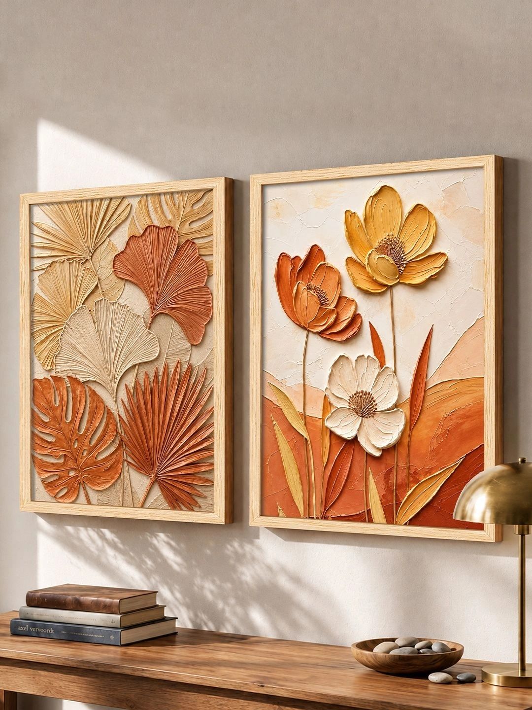 Art Street Beige Set of 2 Piece MDF Other Wall Paintings-picture-19