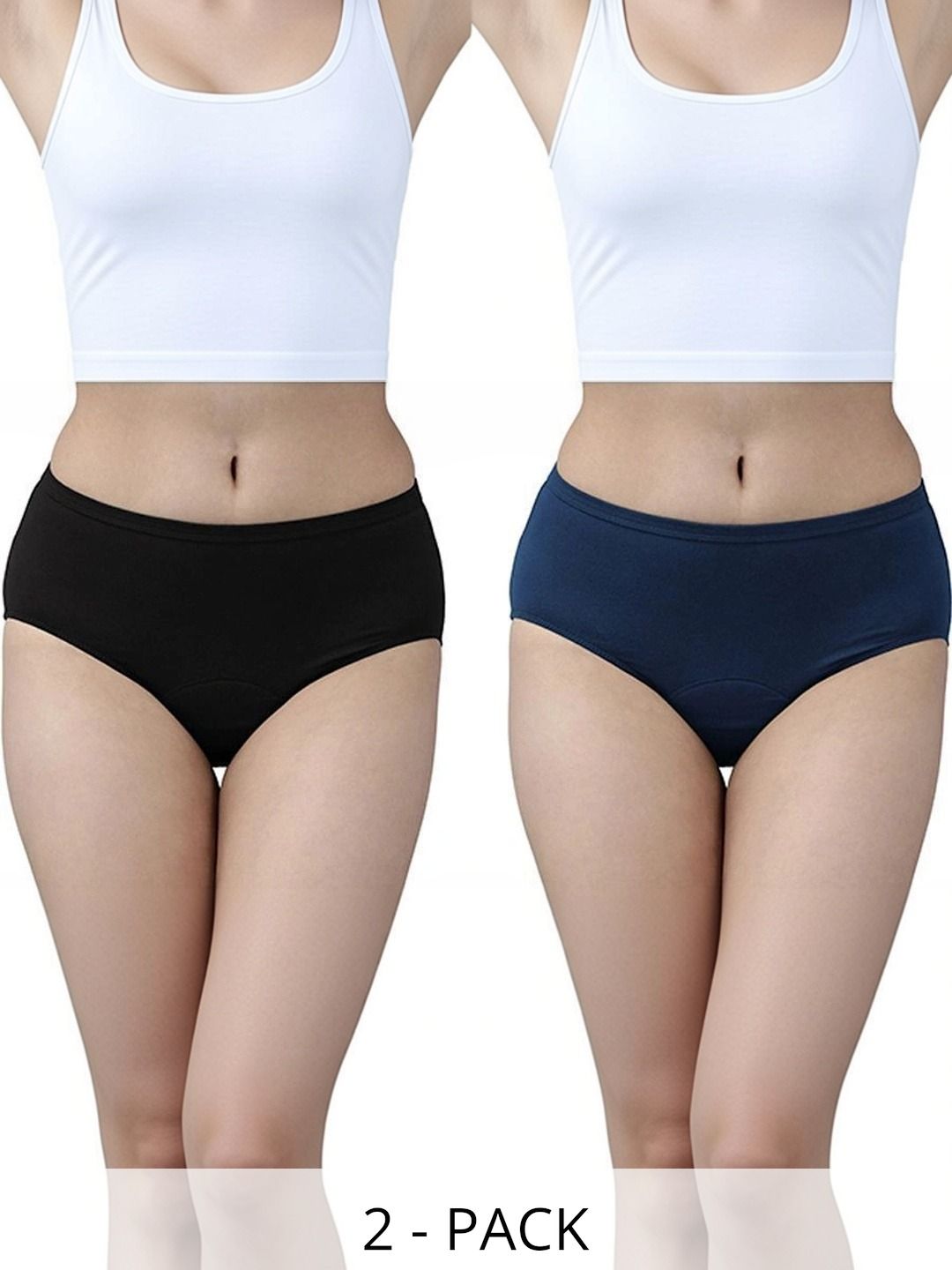 Bebron Women Pack of 2 Assorted Cotton Period Briefs-picture-55
