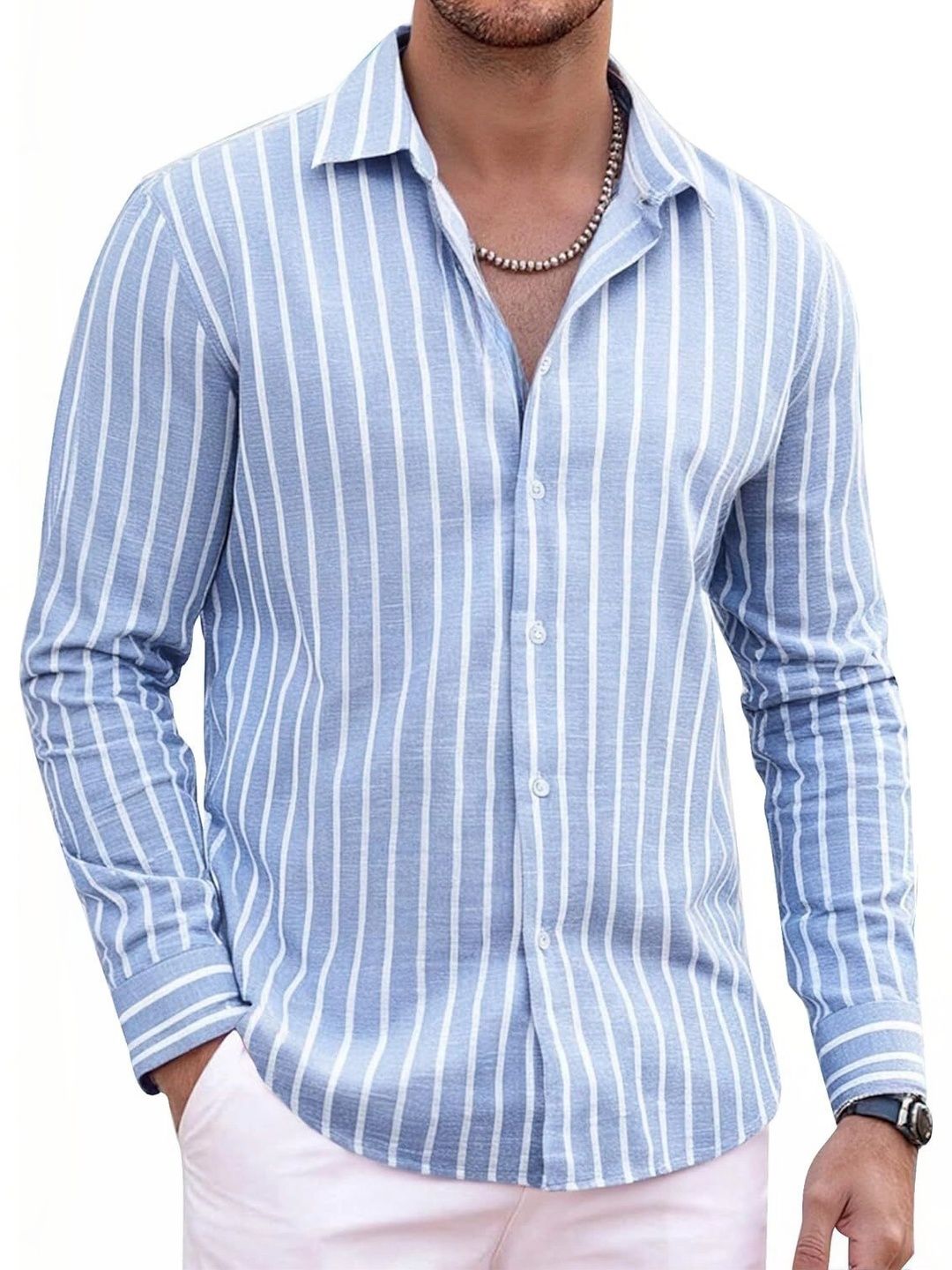 ZELINCO Men Standard Striped Casual Shirt-picture-34
