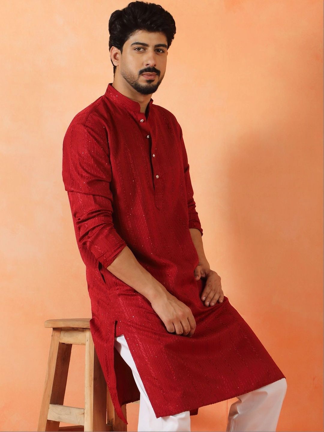 KRAFT INDIA Men Sequinned Kurta-picture-55