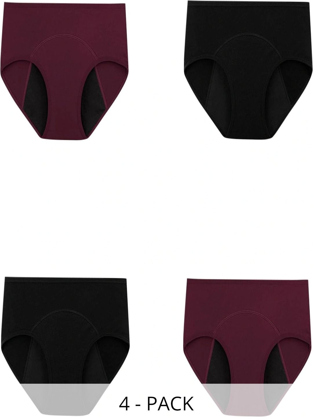 Bebron Women Pack of 4 Assorted Cotton Period Briefs-picture-30