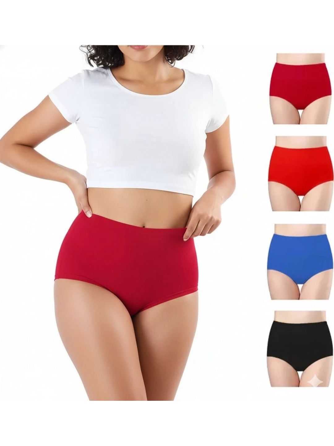 Bebron Women Pack of 4 Assorted Cotton Basic Briefs-picture-28