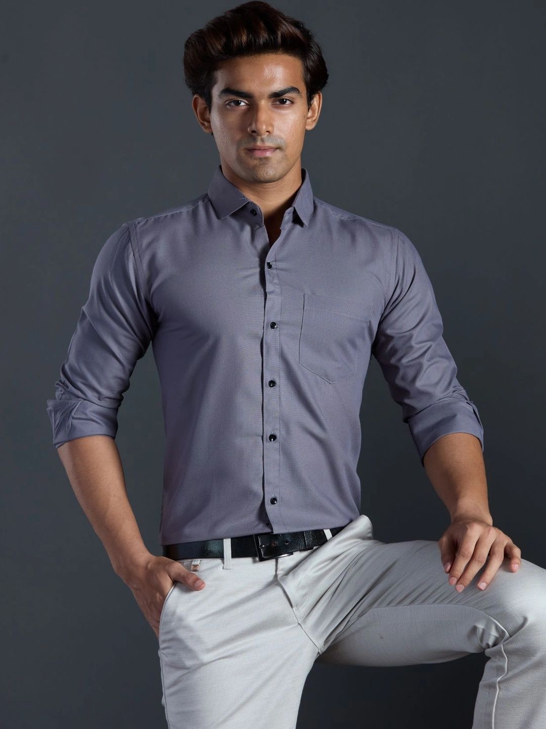 HERE&NOW Men Slim Fit Formal Shirt-picture-38