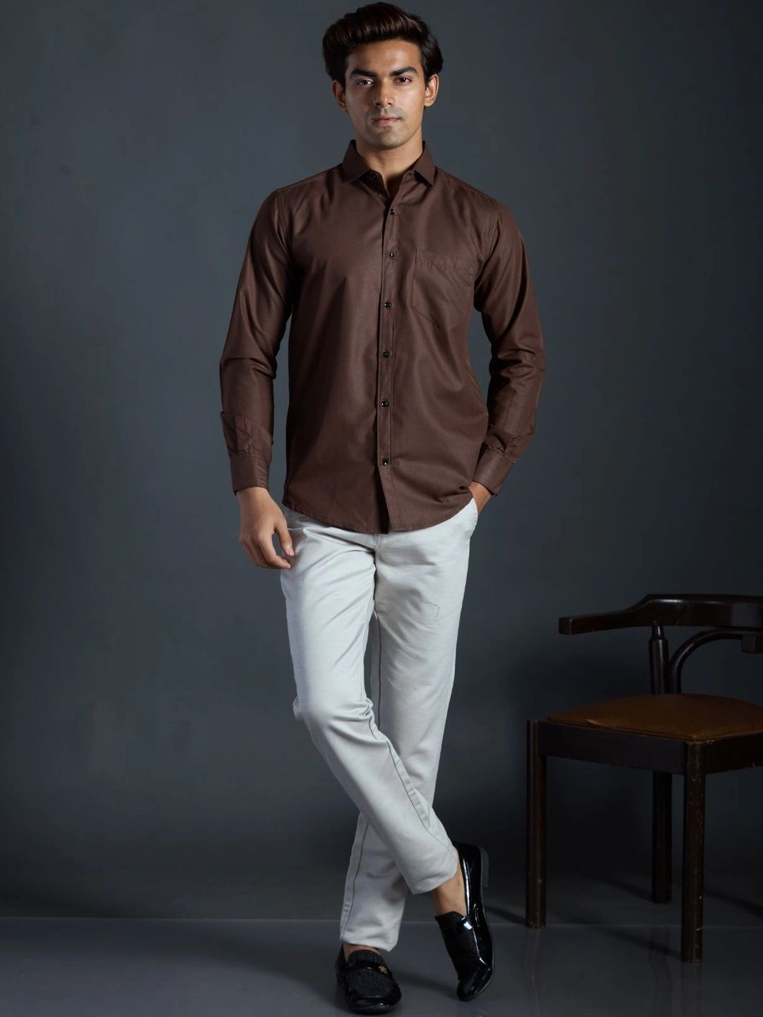 HERE&NOW Men Slim Fit Formal Shirt-picture-46