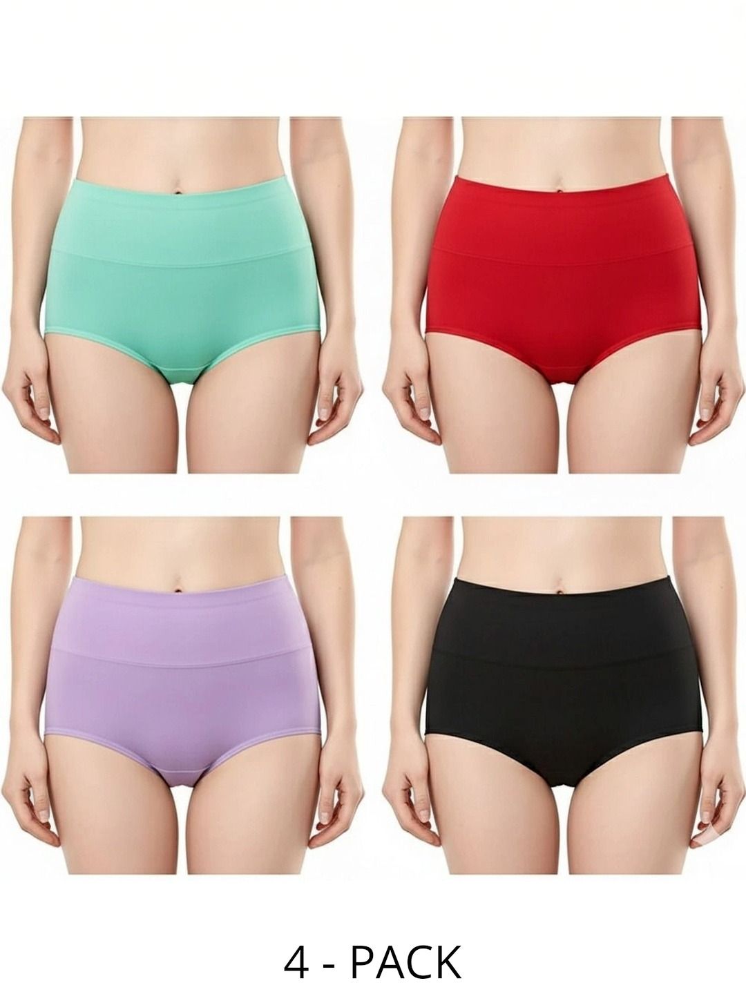 Bebron Women Pack of 4 Assorted Cotton Basic Briefs-picture-12