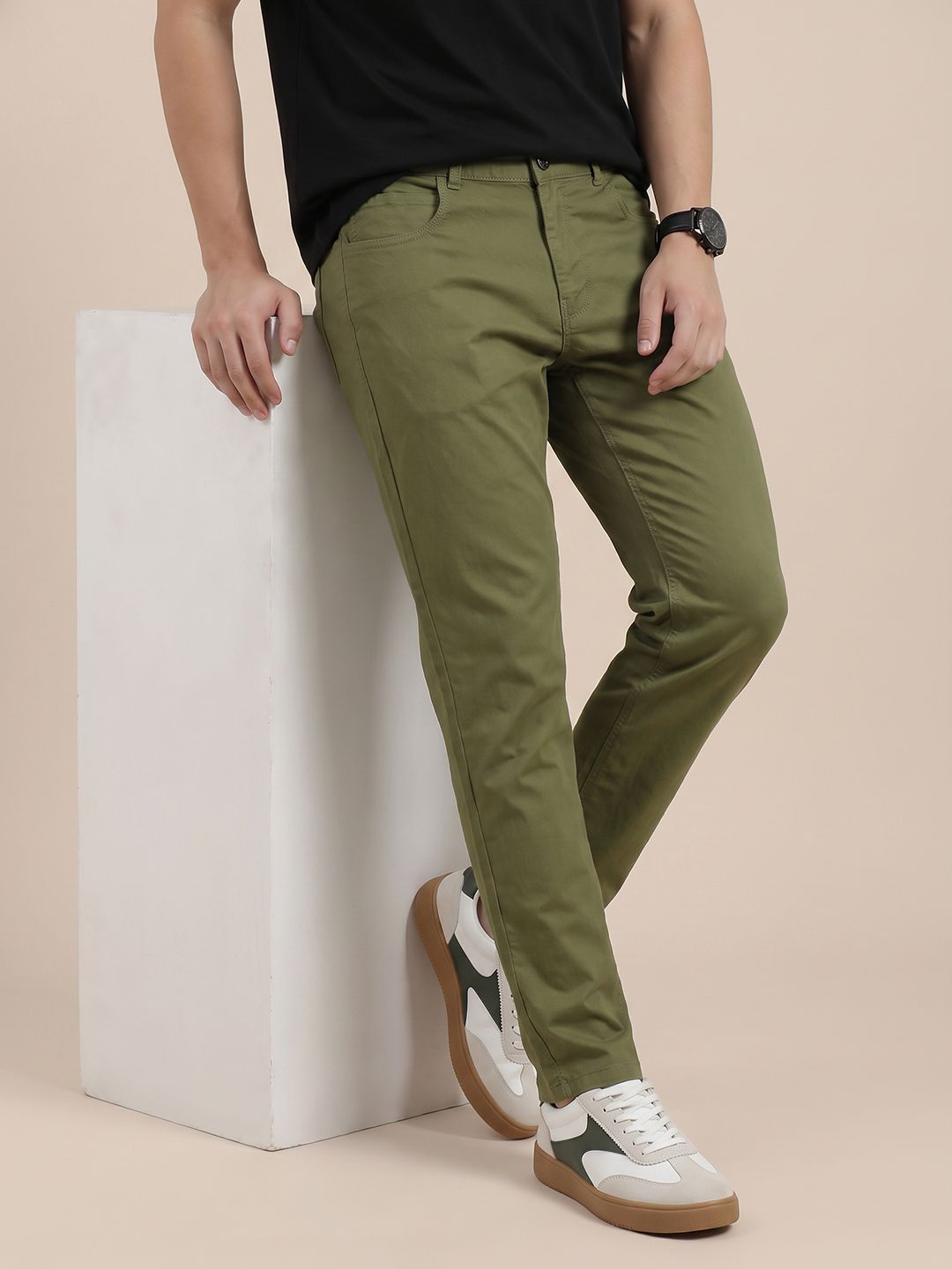 United Colors of Benetton Men Slim Fit Chinos Trousers-image-35