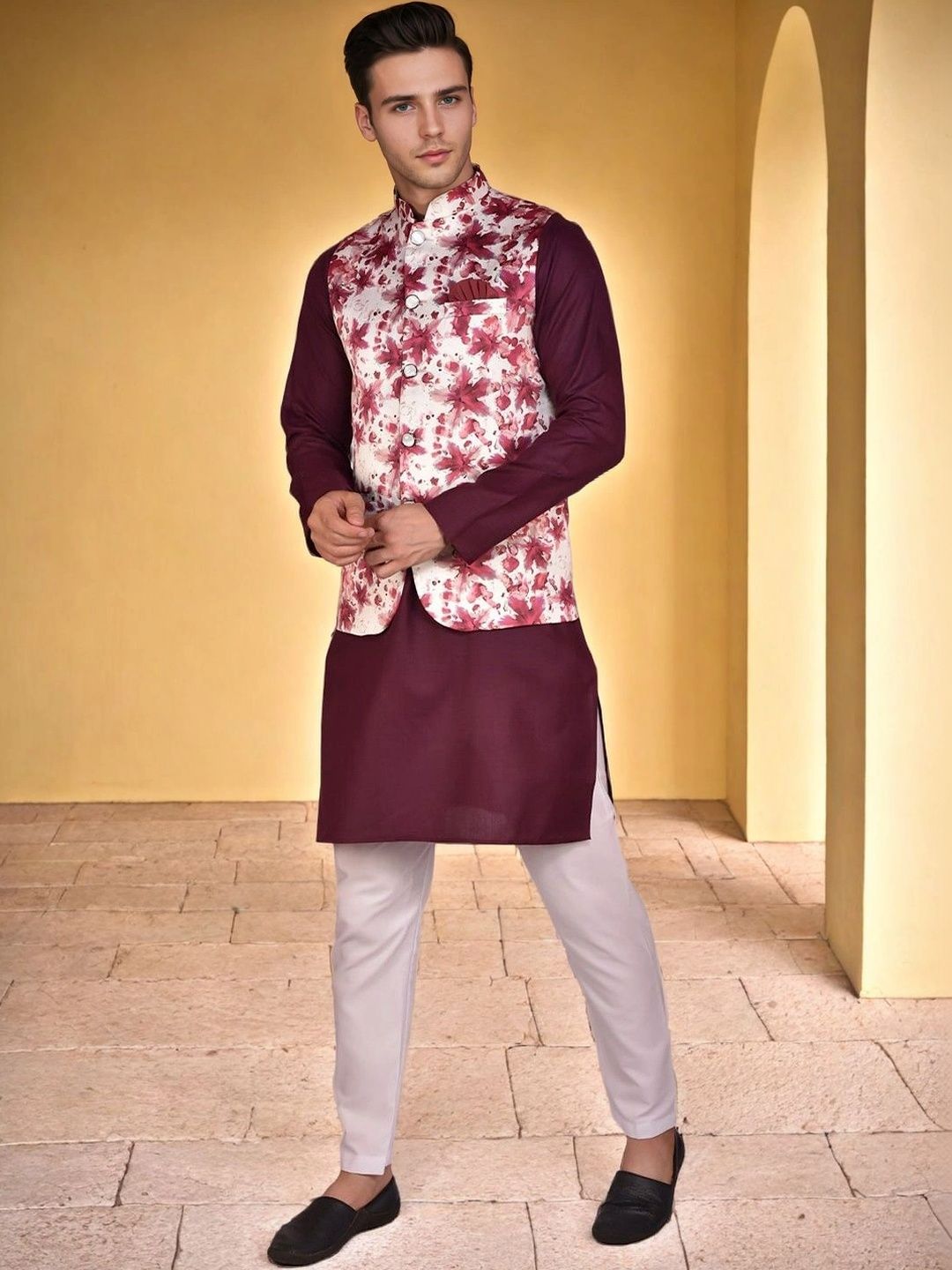 Moda Rapido Men Regular Pure Cotton Kurta with Trousers-picture-48