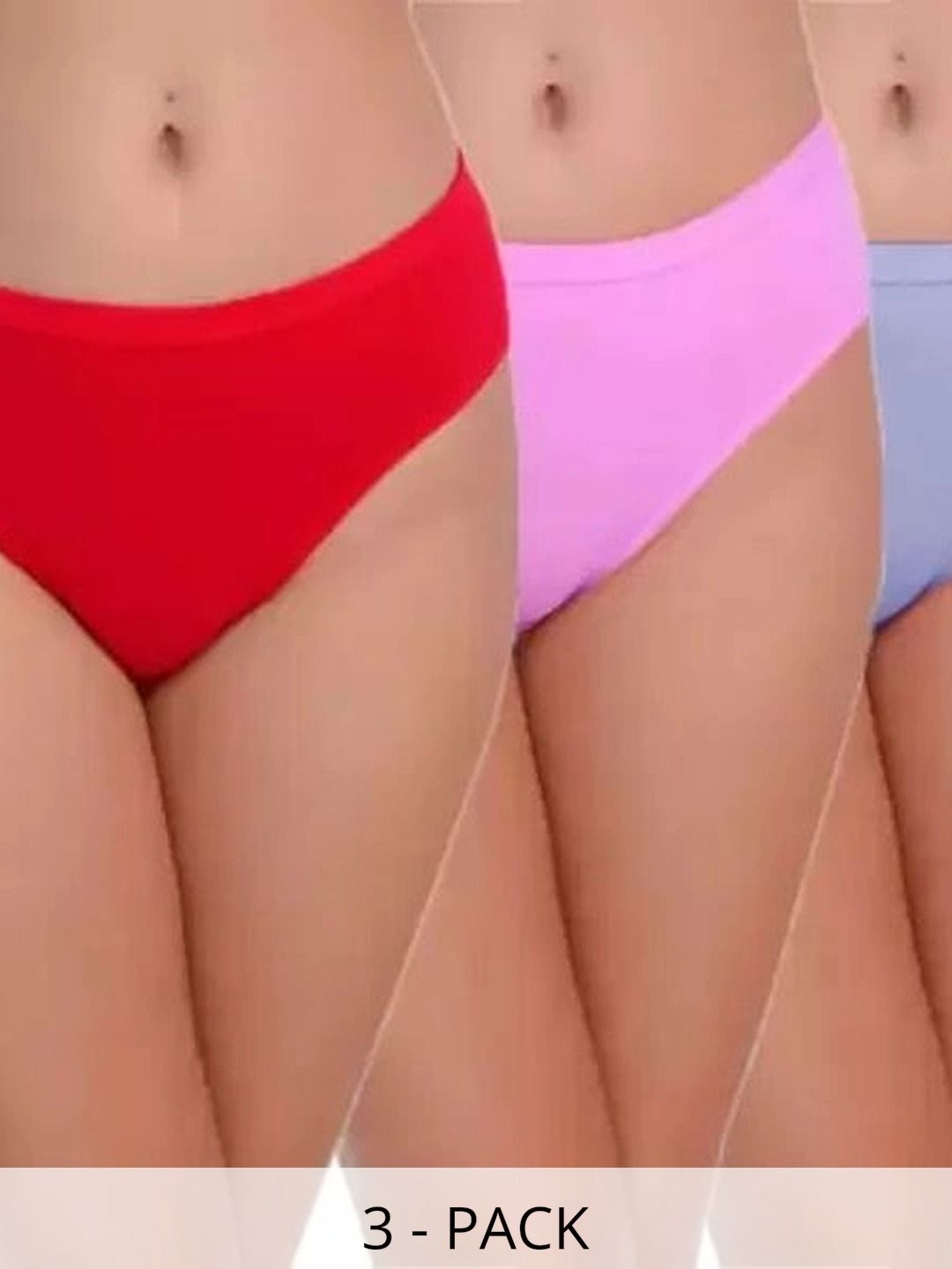 Bebron Women Pack of 3 Assorted Cotton Bikini-picture-16