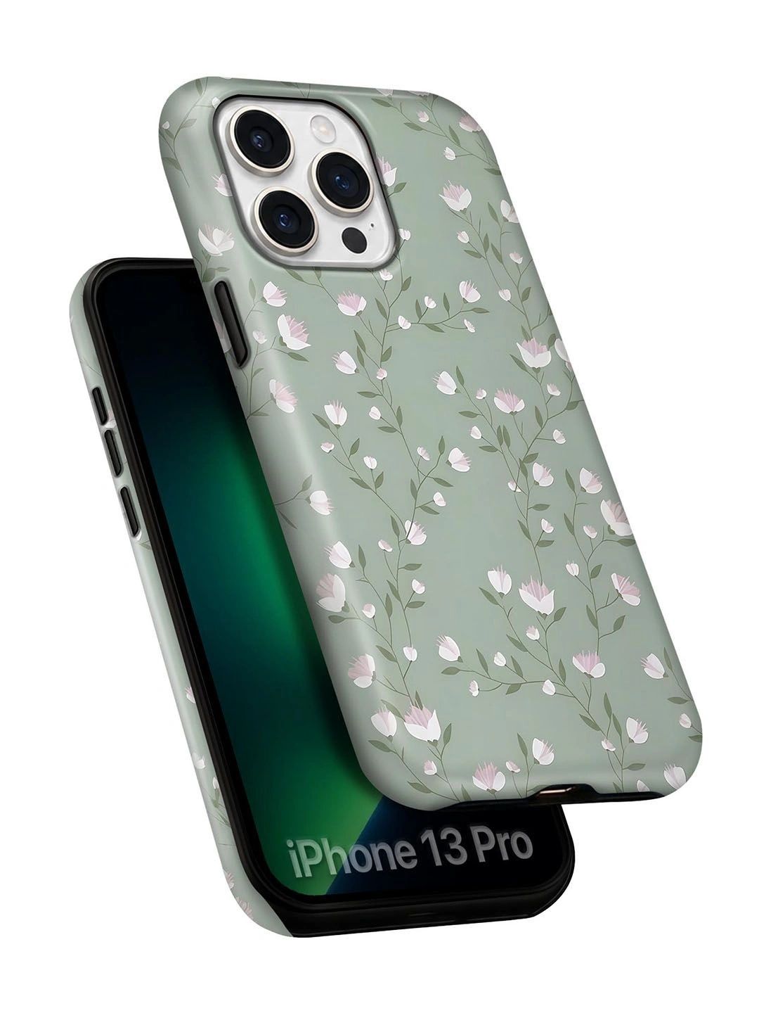 QRIOH Floral Printed iPhone 13 Pro Back Case Mobile Accessories-picture-37