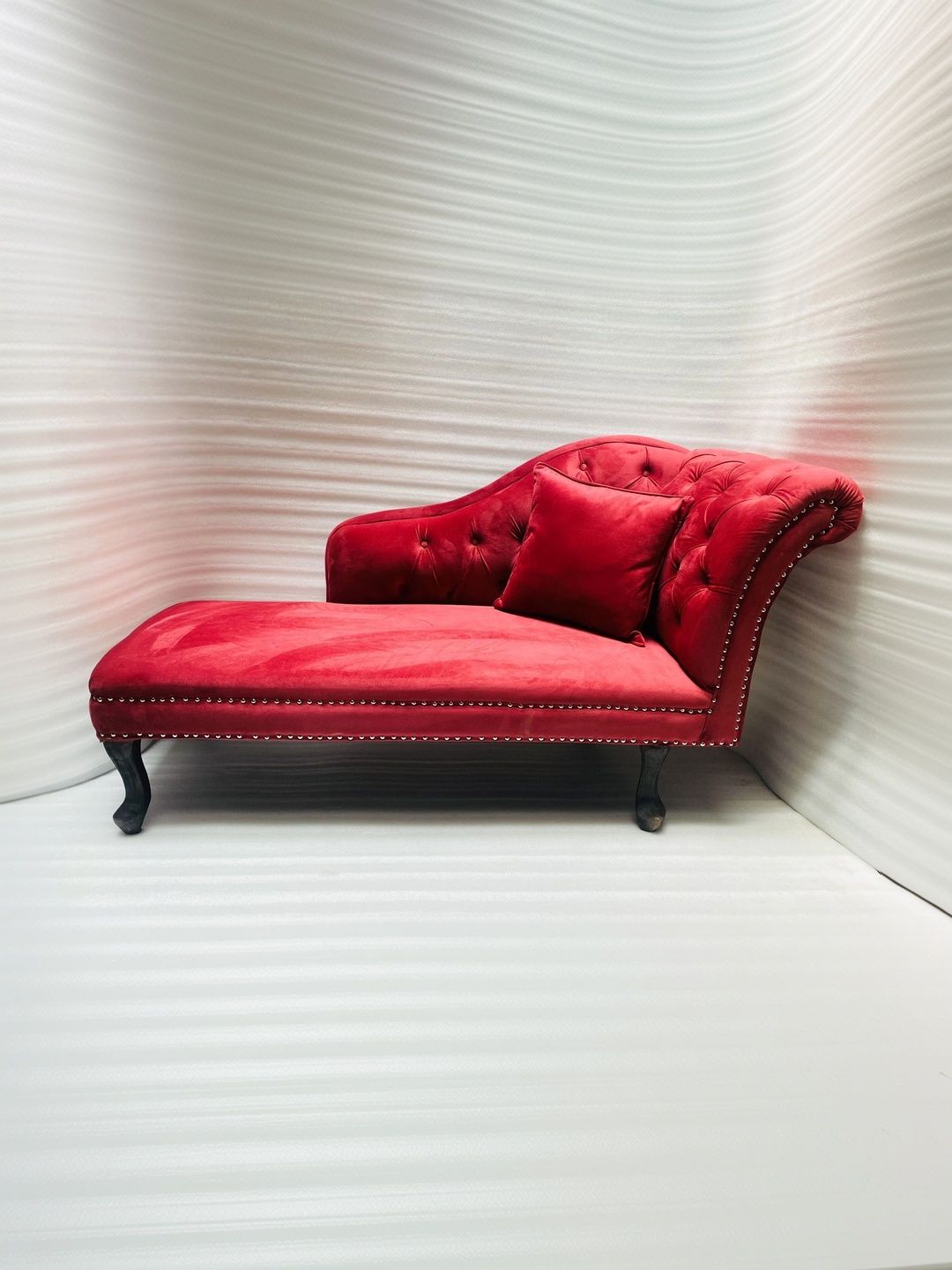 INDIAWOODMART Burgundy Fabric & Wooden 2-Seater Sofa-picture-54