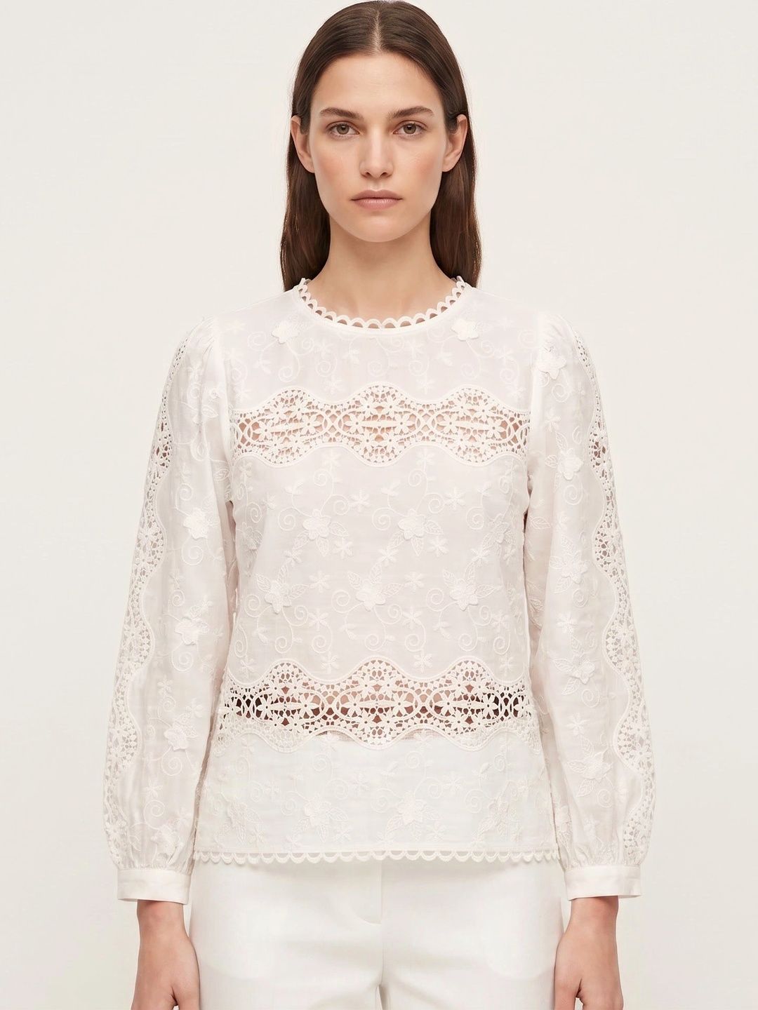 Schifley Floral Embroidered Cotton Top-picture-20