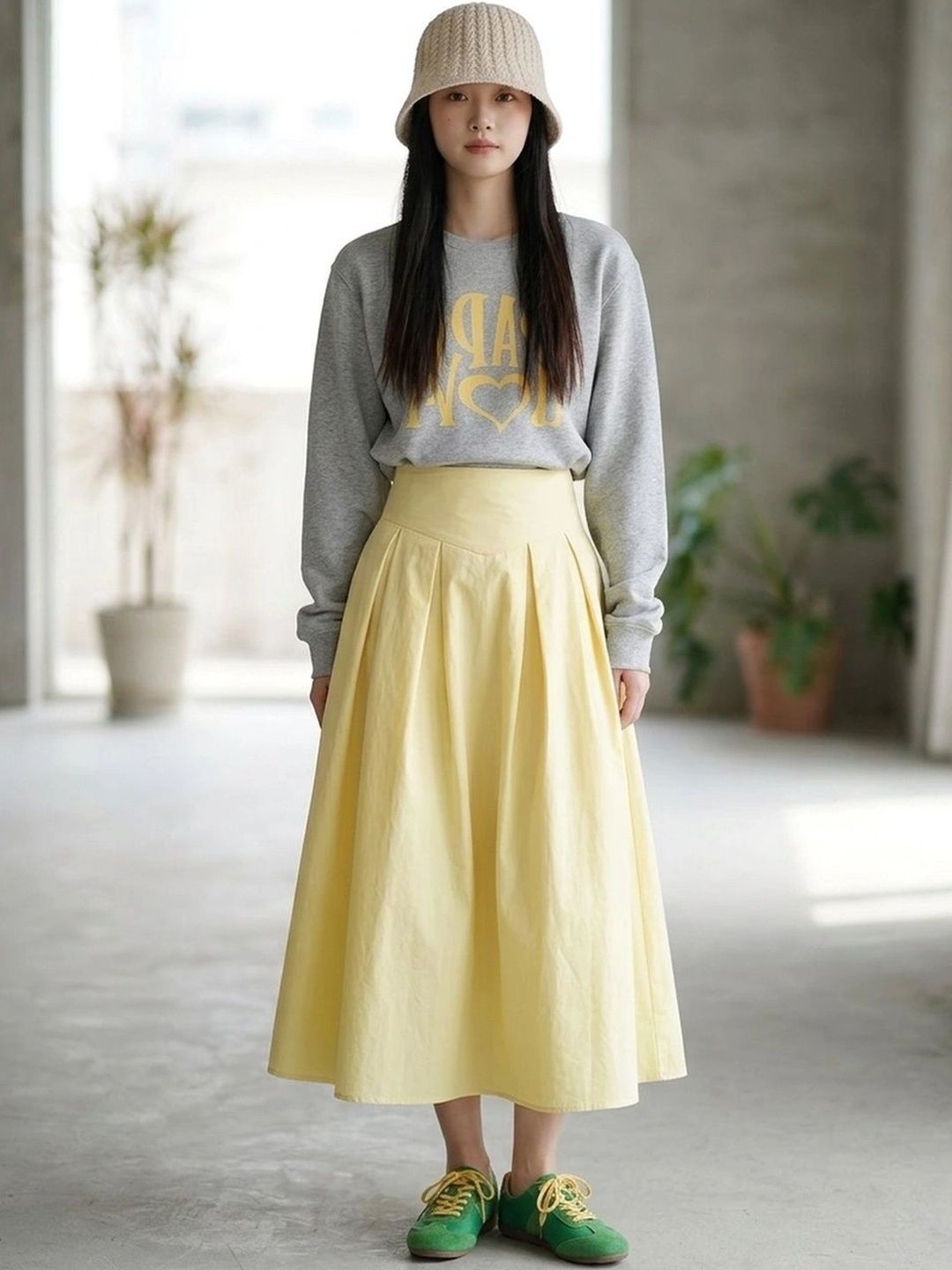 Suo Women Midi A-Line Skirt-picture-49