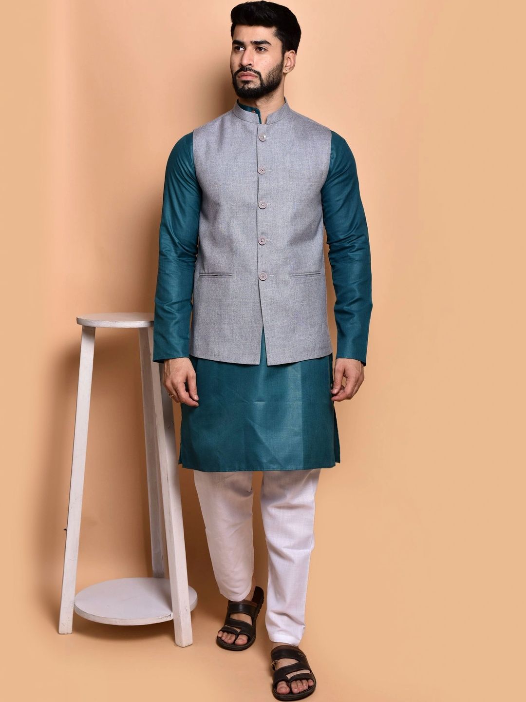 Moda Rapido Men Regular Pure Cotton Kurta with Pyjamas-picture-20