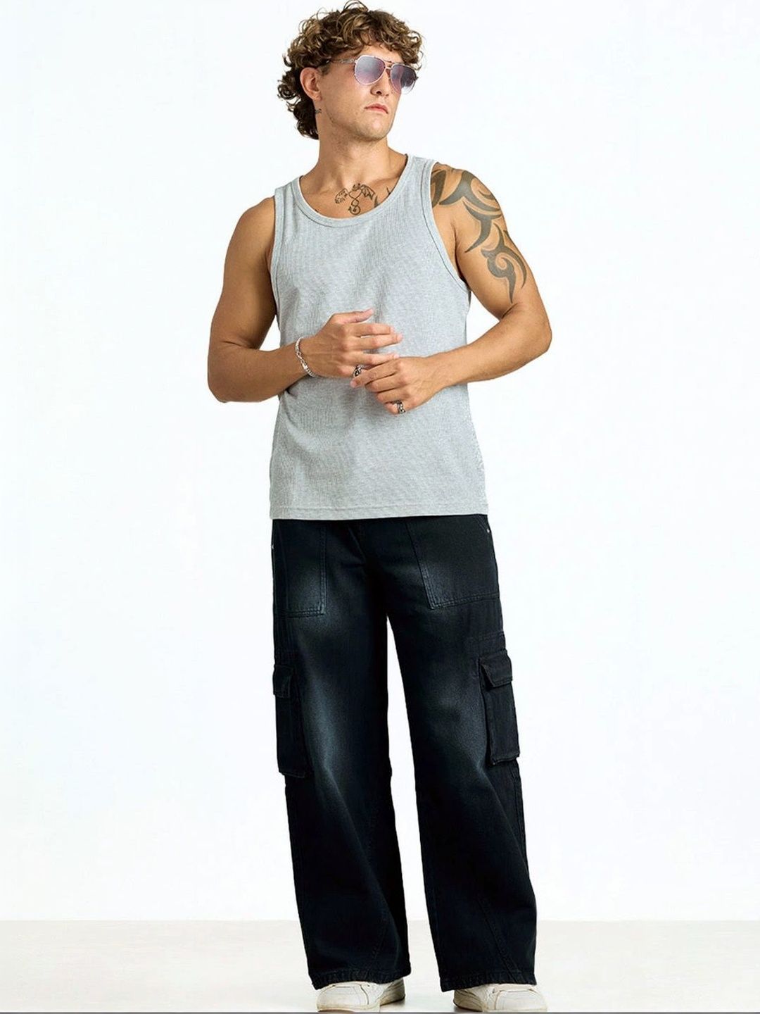 Bonkers Corner Men Faded Cargos Trousers-picture-43