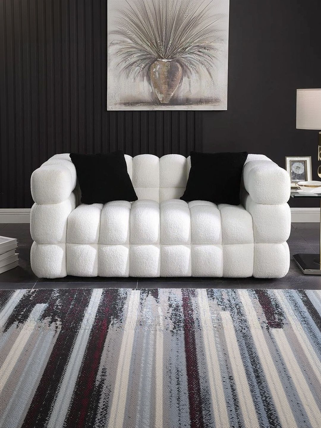 INDIAWOODMART White 2 Seater Sofa-picture-48