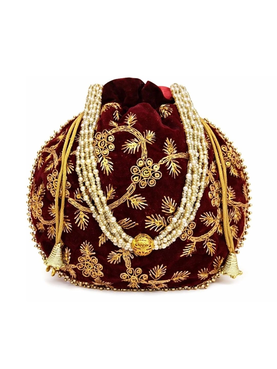 MaaCare Embroidered Embellished Potli Clutch-picture-25