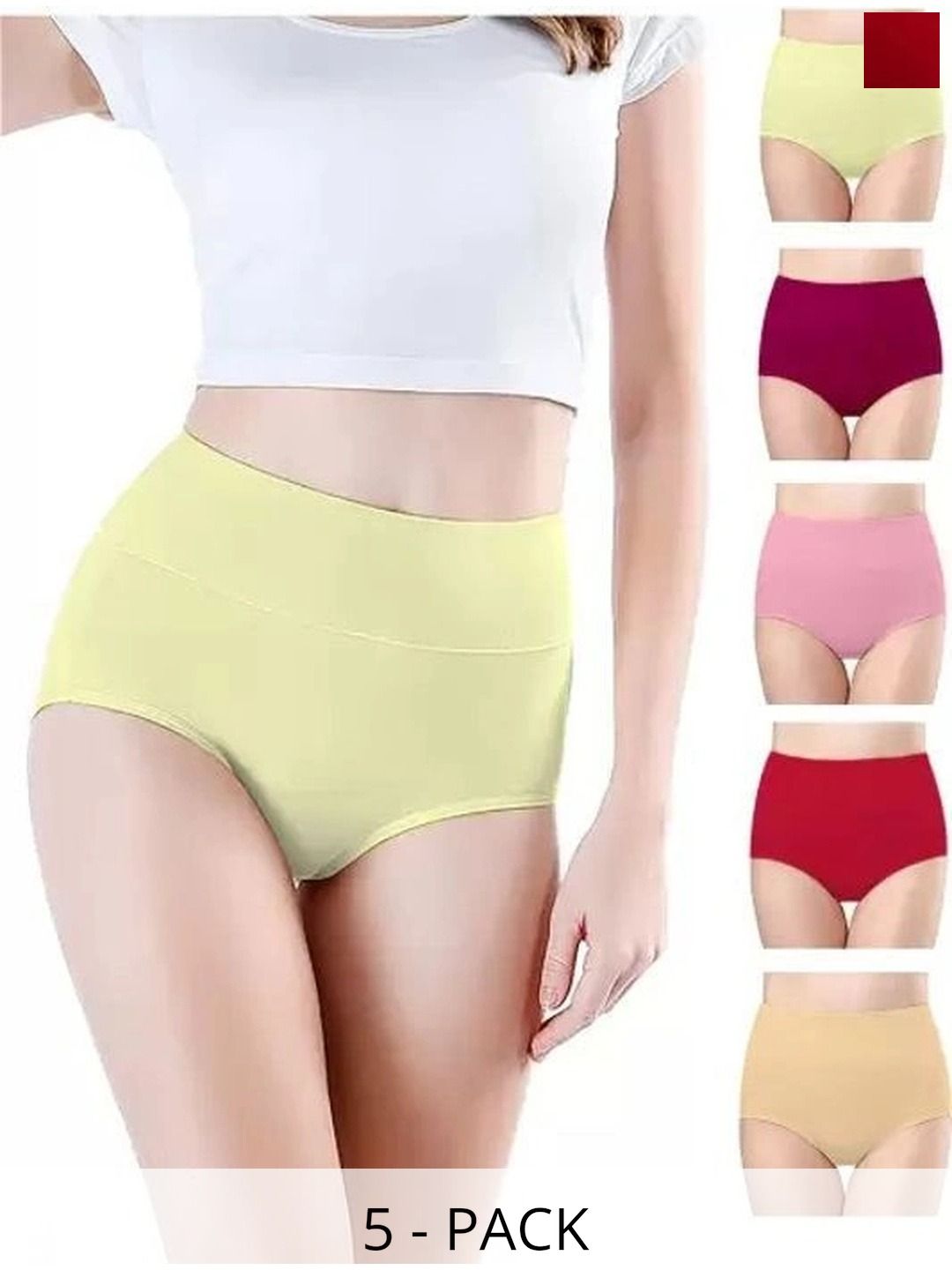 Bebron Women Pack of 5 Assorted Basic Briefs-picture-36