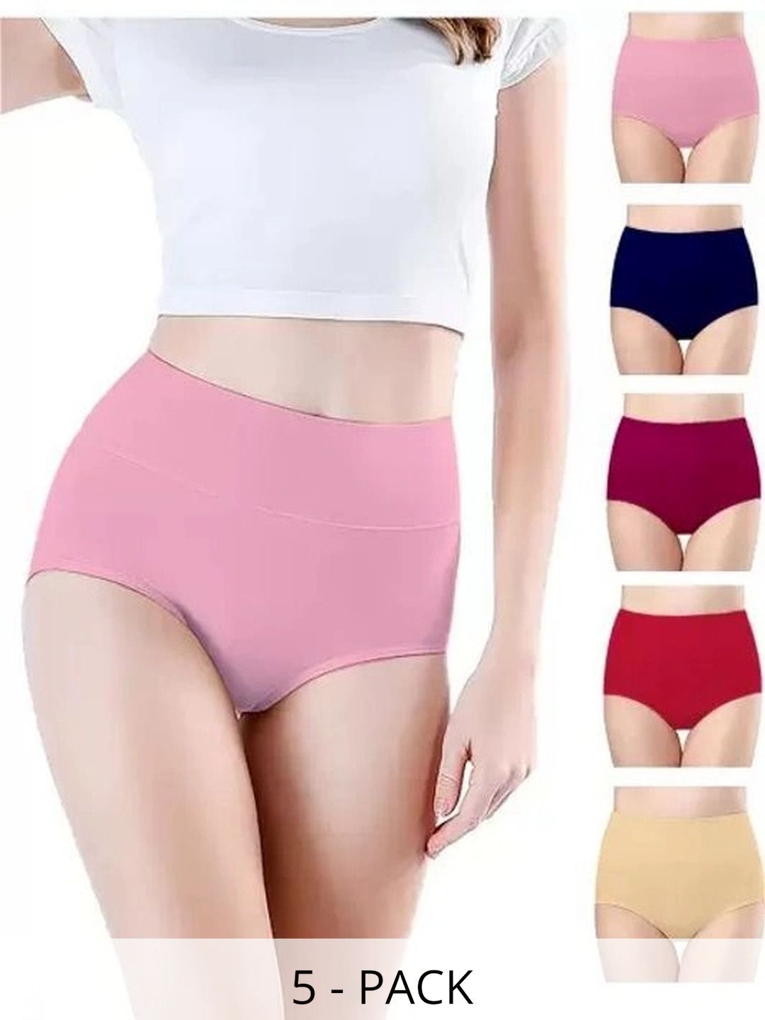 Bebron Women Pack of 5 Assorted Basic Briefs-picture-34