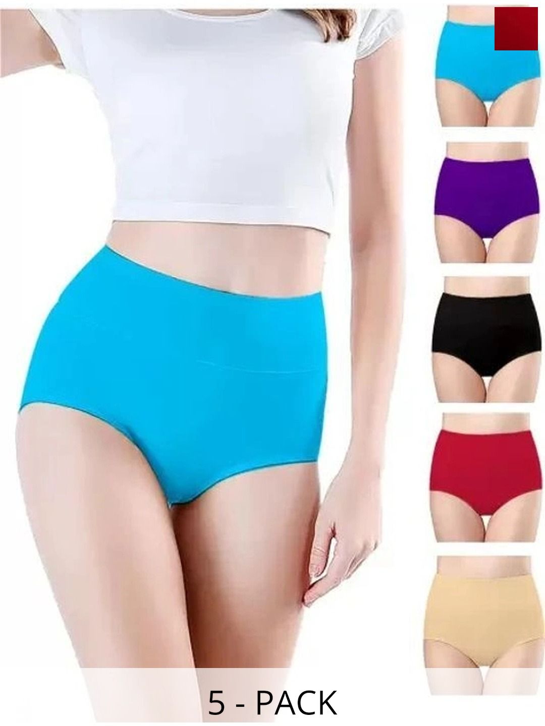 Bebron Women Pack of 5 Assorted Basic Briefs-picture-25