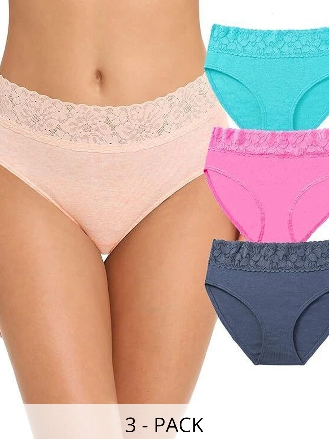 Bebron Women Pack of 3 Self Design Assorted Bikini-picture-10