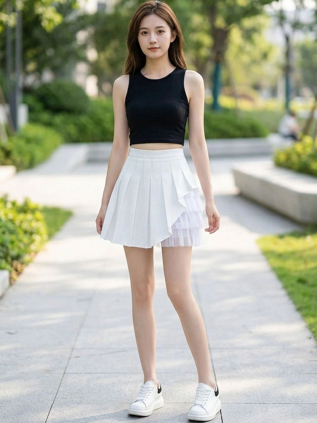 Suo Women Accordion Pleated Mini A-Line Skirt-picture-24