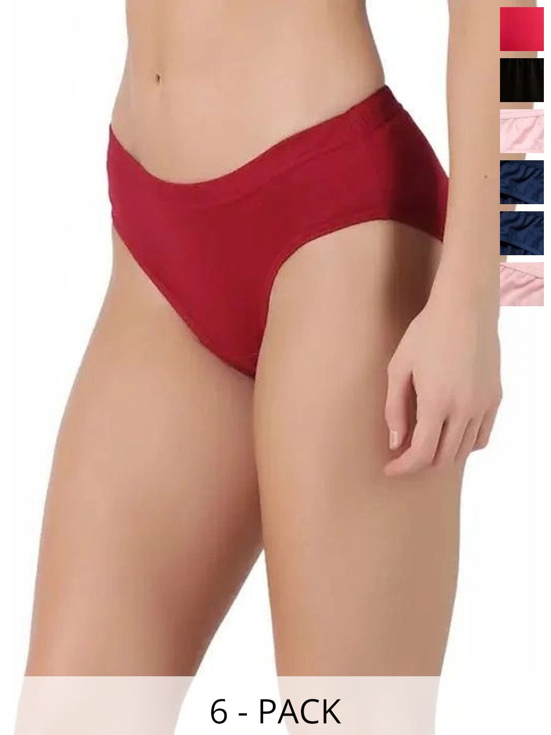 Bebron Women Pack of 6 Assorted Cotton Bikini-picture-57