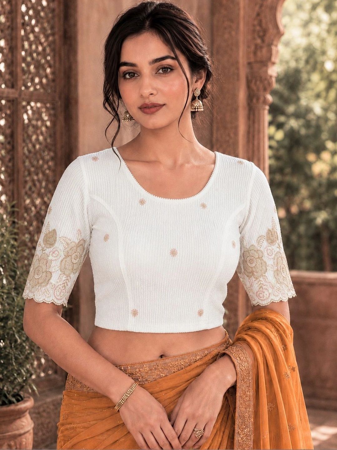 Rajnandini Embroidered Thread Work Saree Blouse-picture-24