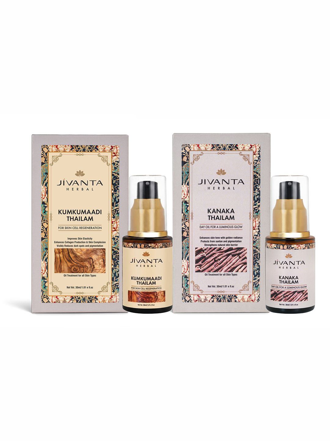 Jivanta Herbal Pack Of 2 Kumkumadi Thailam Night Oil & Kanaka Thailam Day Oil - 30ml Each-picture-56