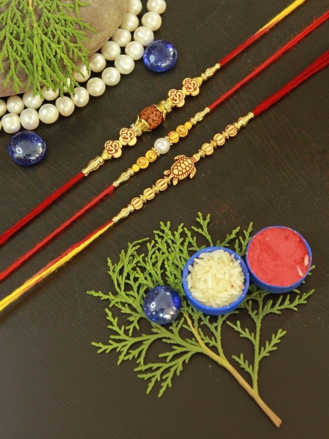 Sangria Set Of 3 Thread Rakhis-picture-25