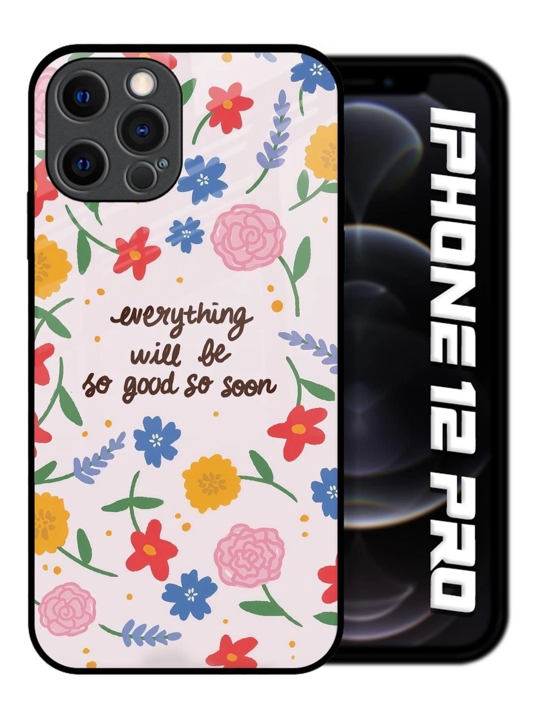 QRIOH Floral Printed iPhone 12 Pro Back Case Mobile Accessories-picture-25