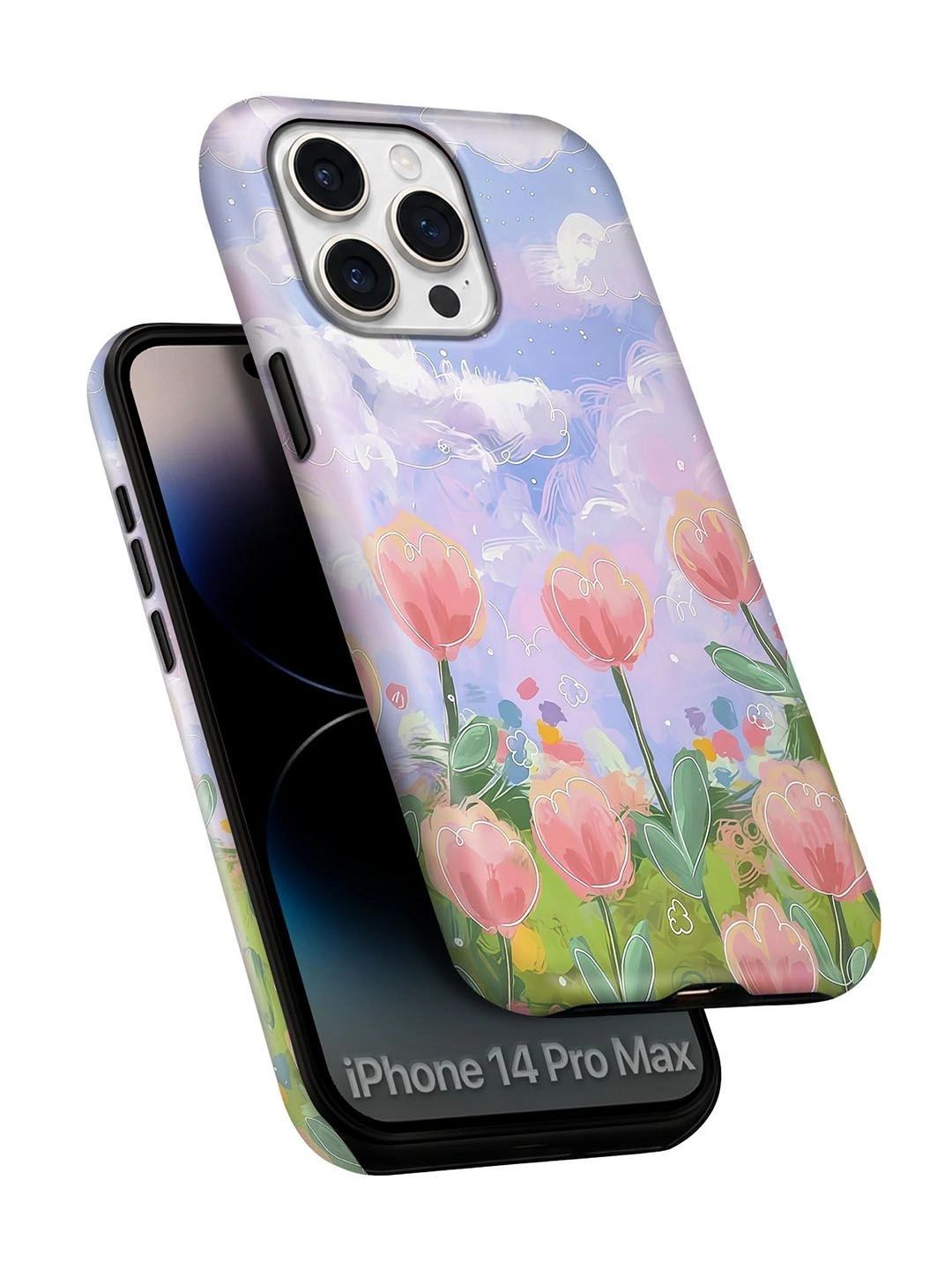 QRIOH Floral Printed iPhone 14 Pro Max Back Case Mobile Accessories-picture-48