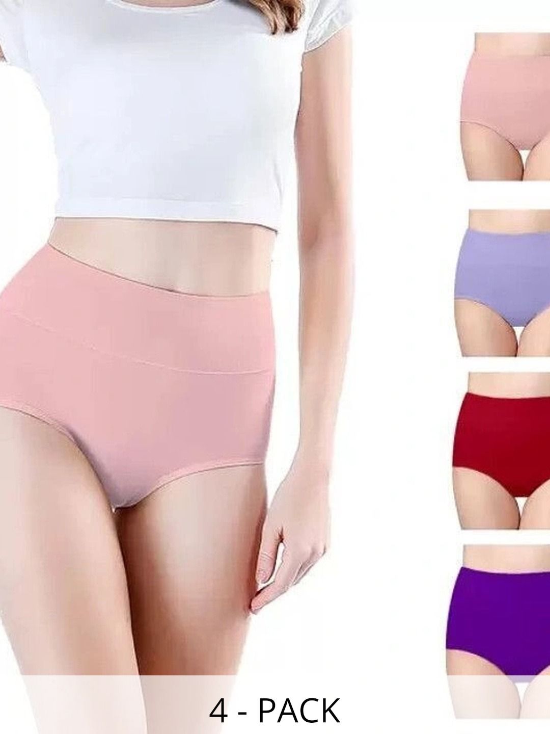 Bebron Women Pack of 4 Assorted Basic Briefs-picture-27
