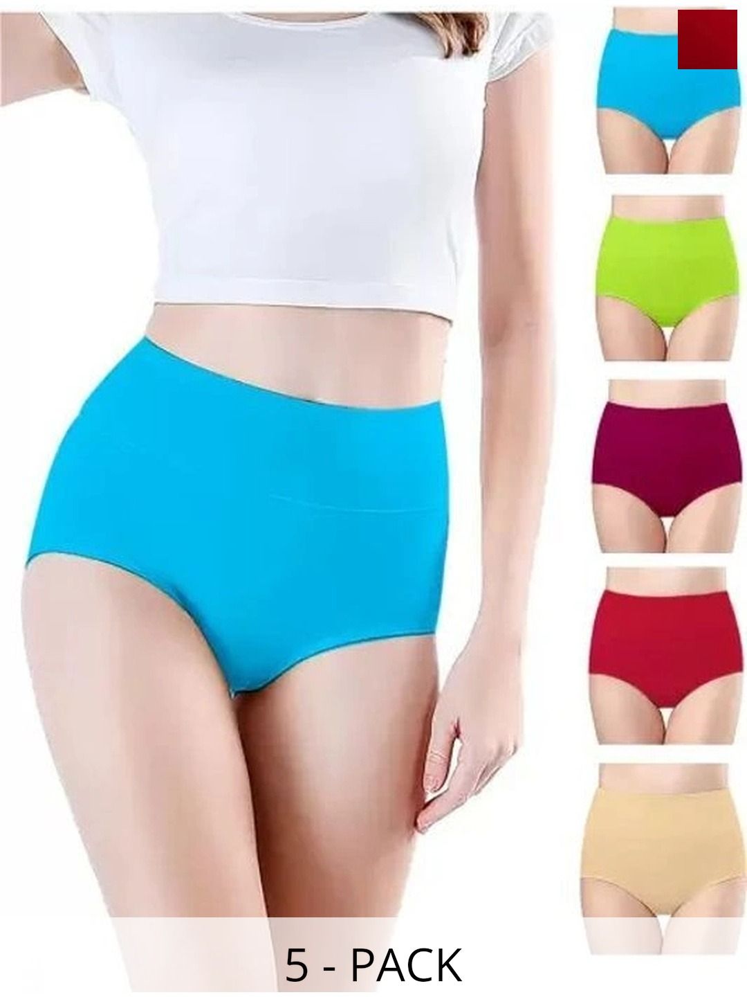 Bebron Women Pack of 5 Assorted Basic Briefs-picture-19