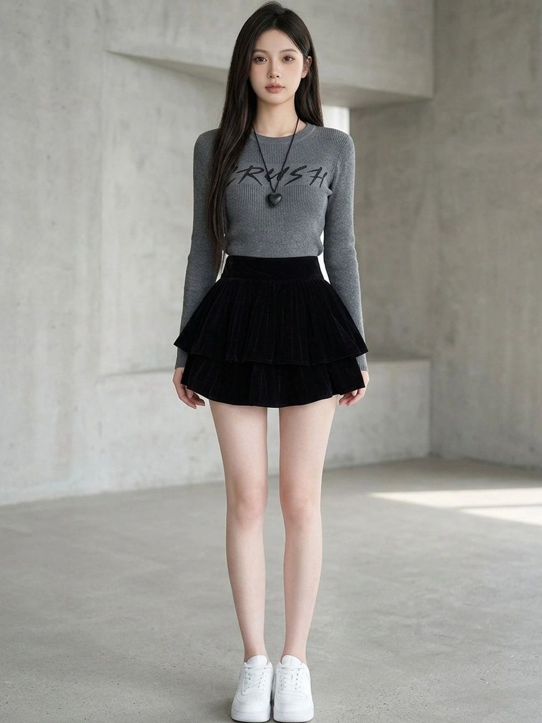 Suo Women Tiered Mini Flared Skirt-picture-11