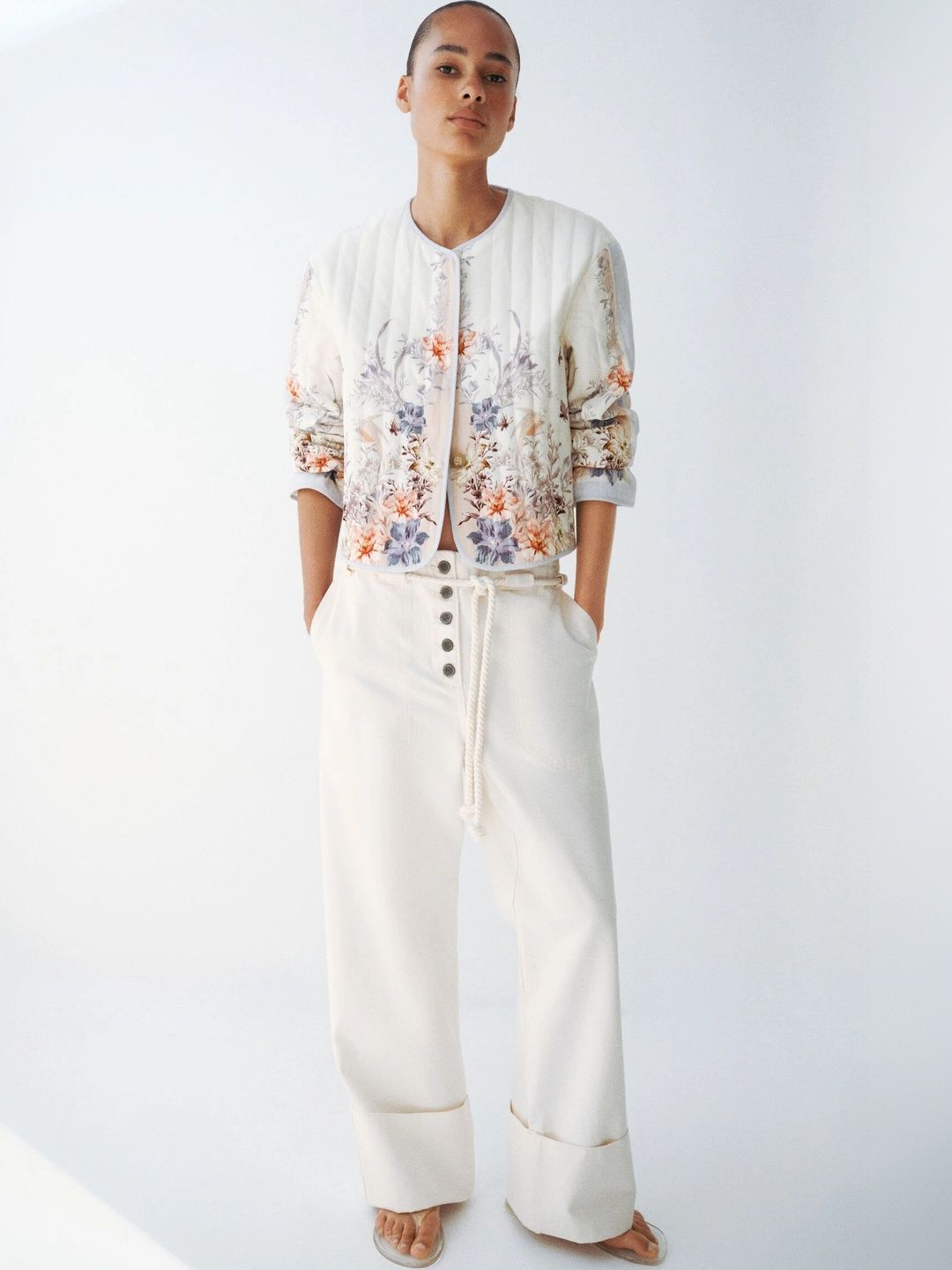 H&M Women Quilted Linen-Blend Jacket-picture-34