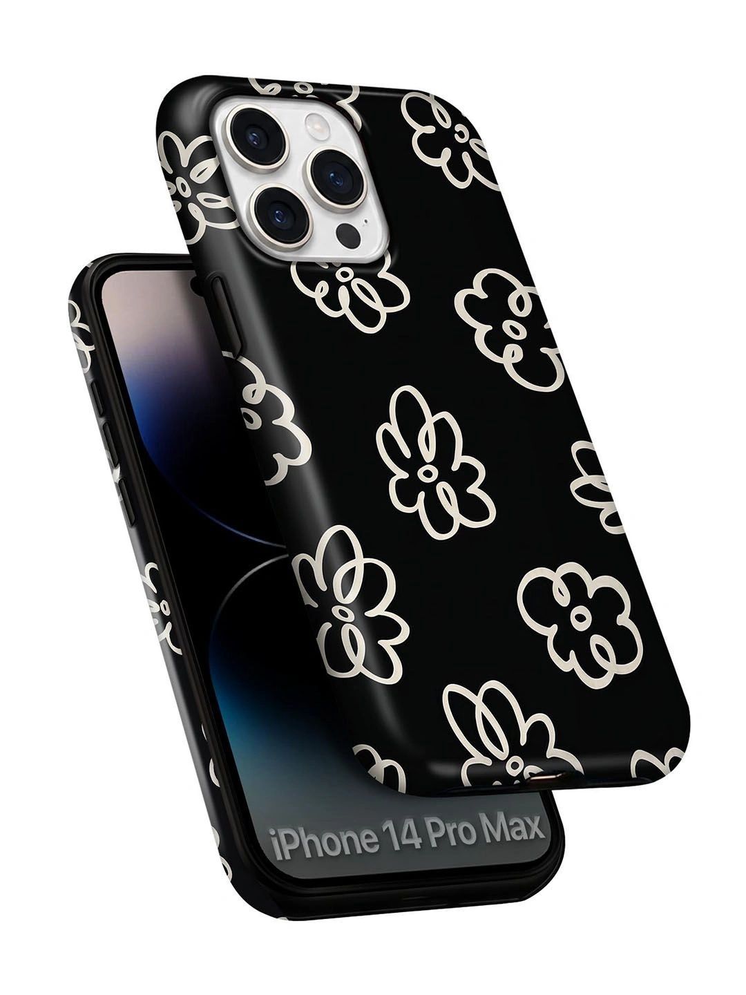 QRIOH Floral Printed iPhone 14 Pro Max Back Case Mobile Accessories-image-43