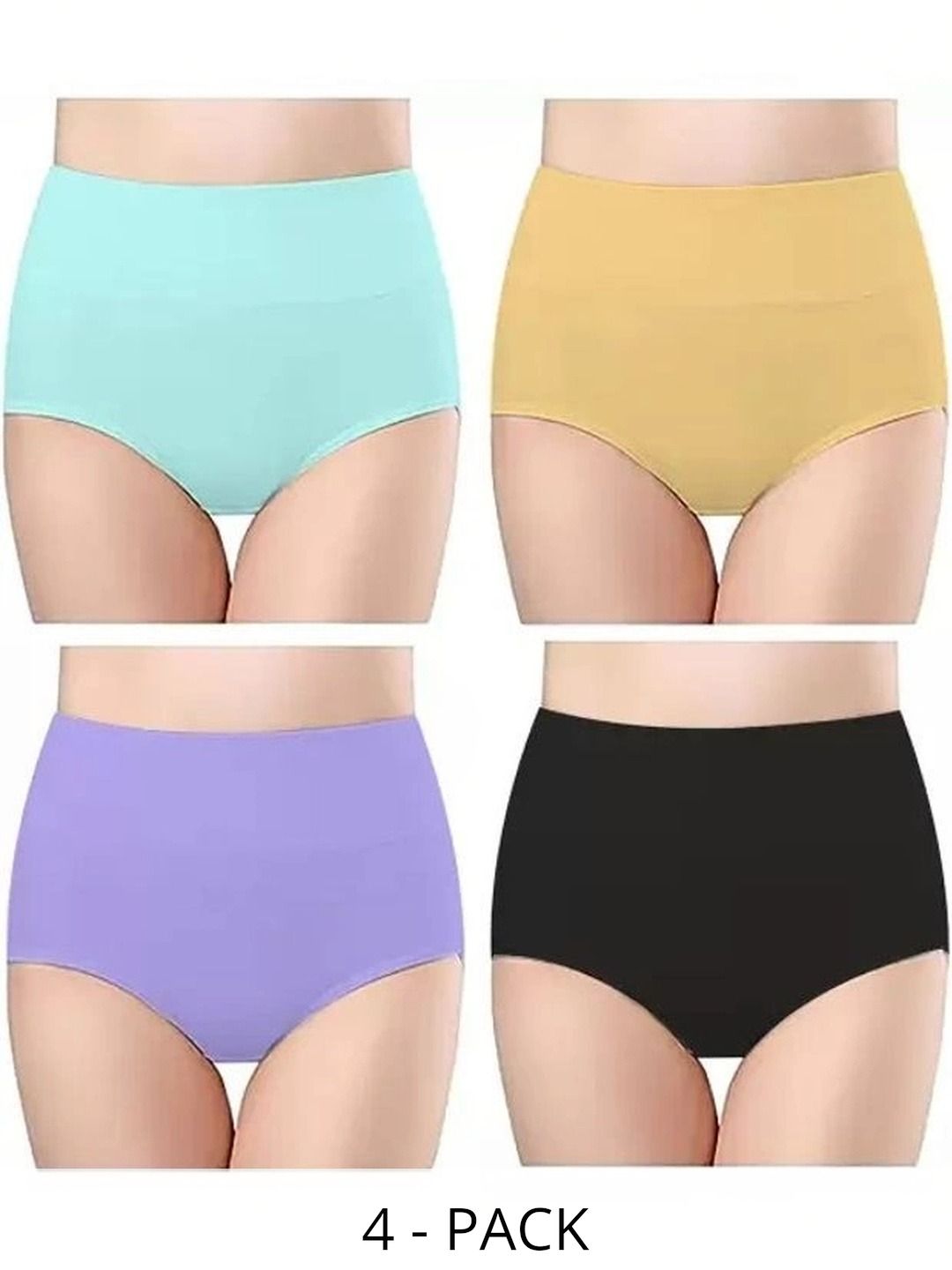 Bebron Women Pack of 4 Assorted Cotton Basic Briefs-picture-19