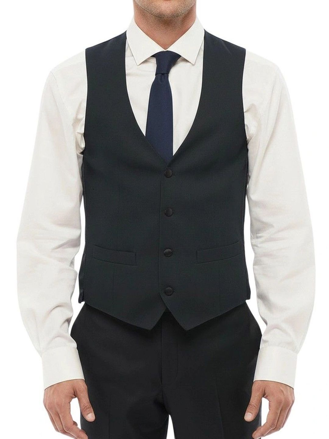 Corneliani Blue Four Button Waistcoat-picture-50