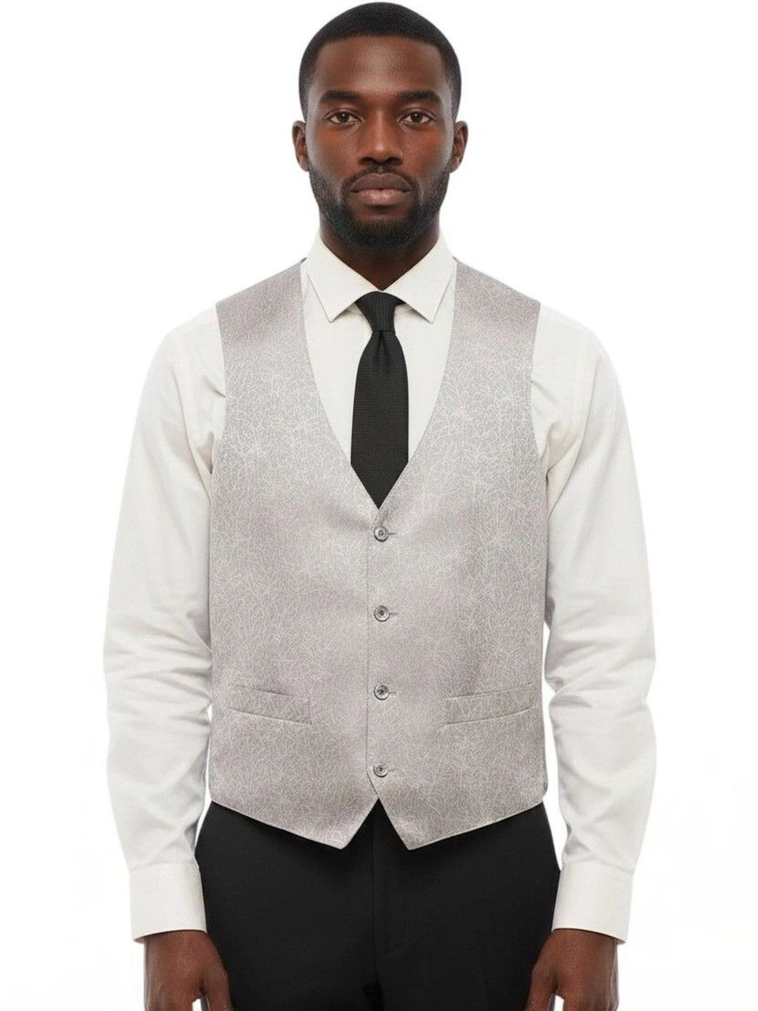 Corneliani Light Grey Textured Waistcoat-picture-55