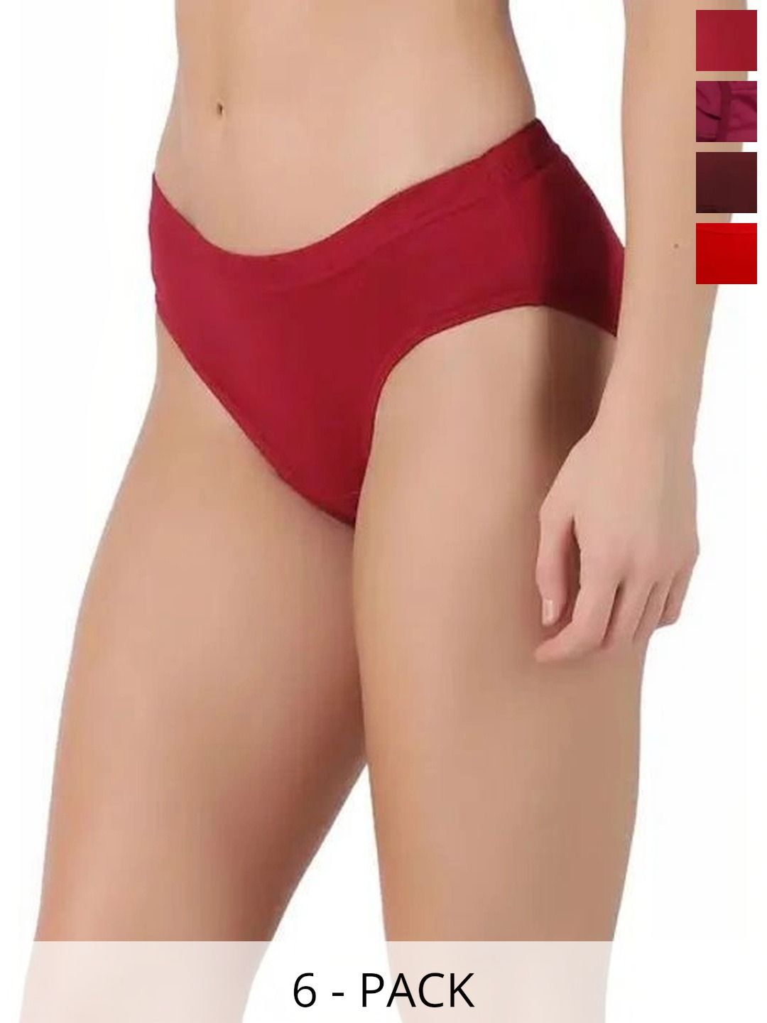 Bebron Women Pack of 6 Assorted Cotton Bikini-picture-39