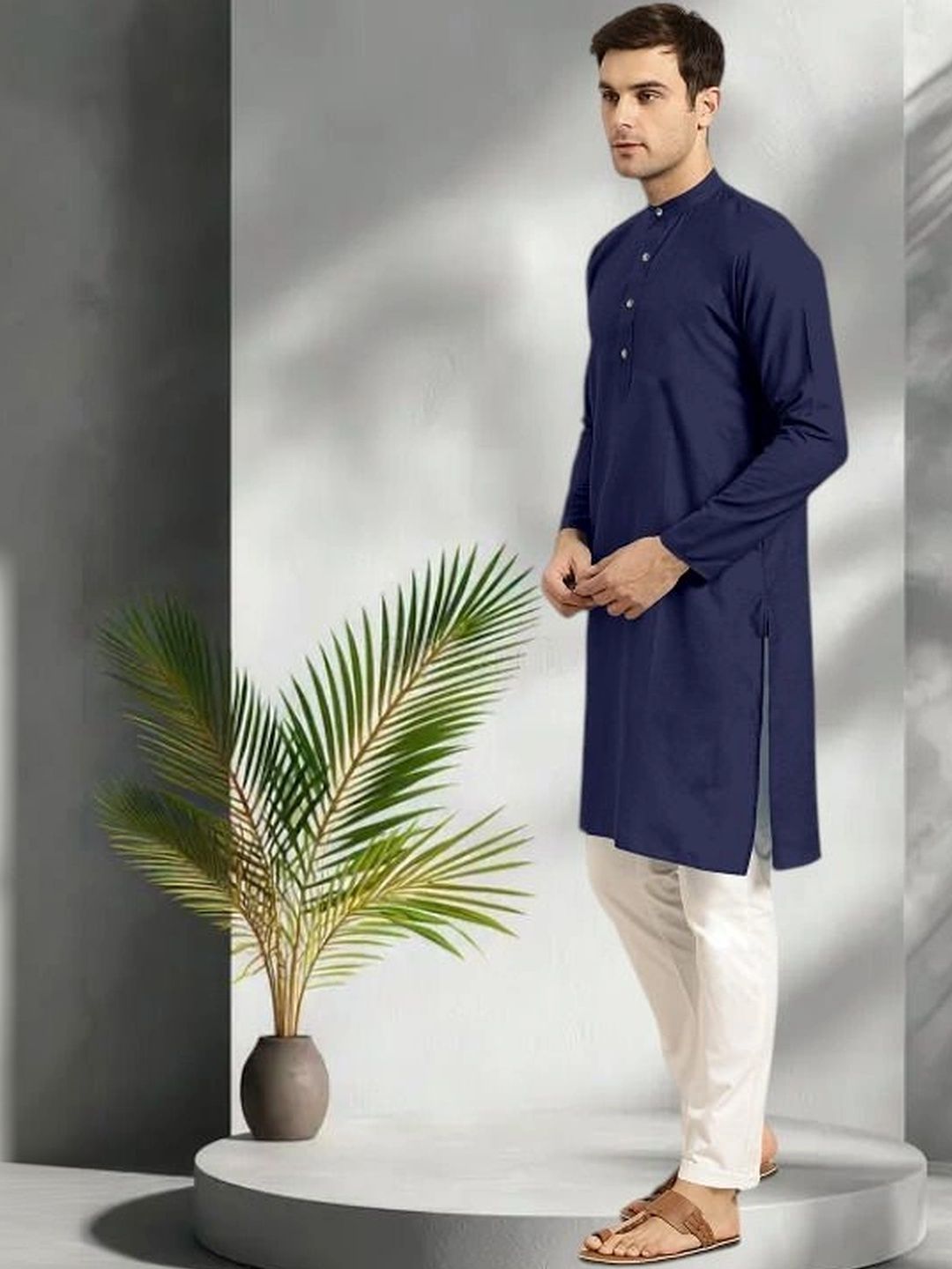 Shiv Leela Men Regular Pure Cotton Kurta with Trousers-picture-24