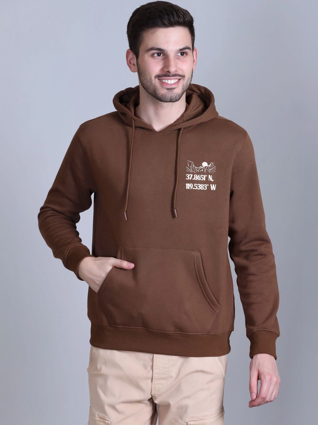 HERE&NOW Men Printed Hooded Sweatshirt-picture-25