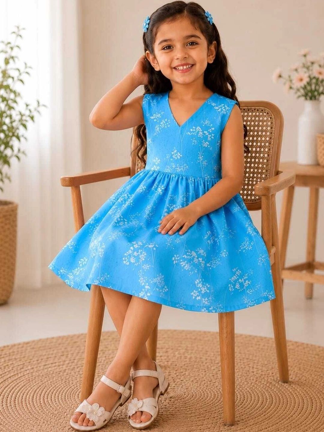 AADIKALA Floral Print Fit & Flare Dress-picture-41