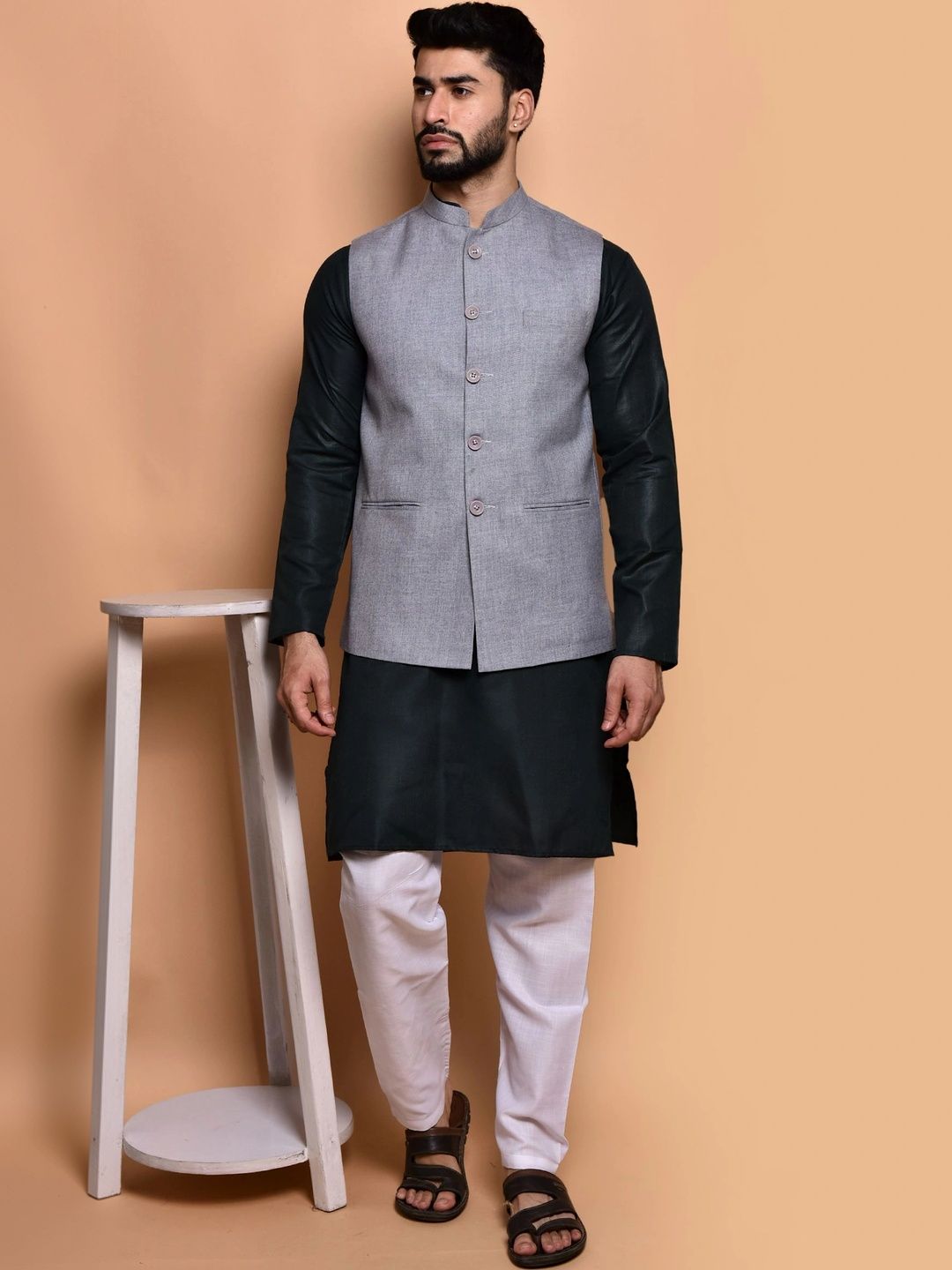 Moda Rapido Men Regular Pure Cotton Kurta with Pyjamas-picture-20