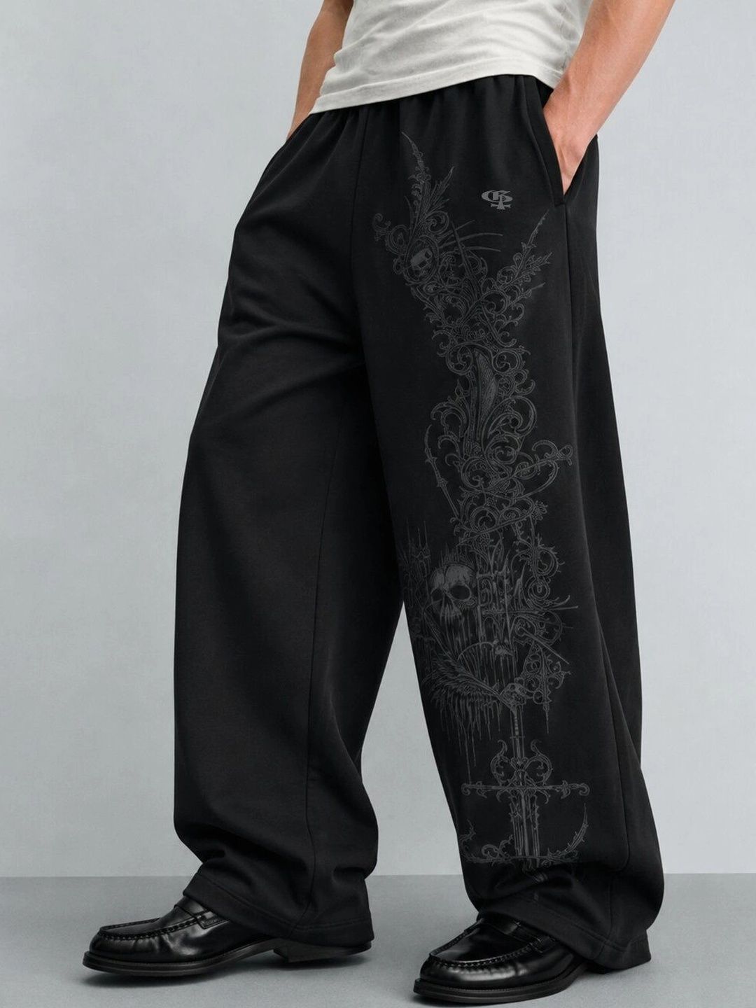 GENRAGE Men Baggy Graphic Print Track Pants-picture-32
